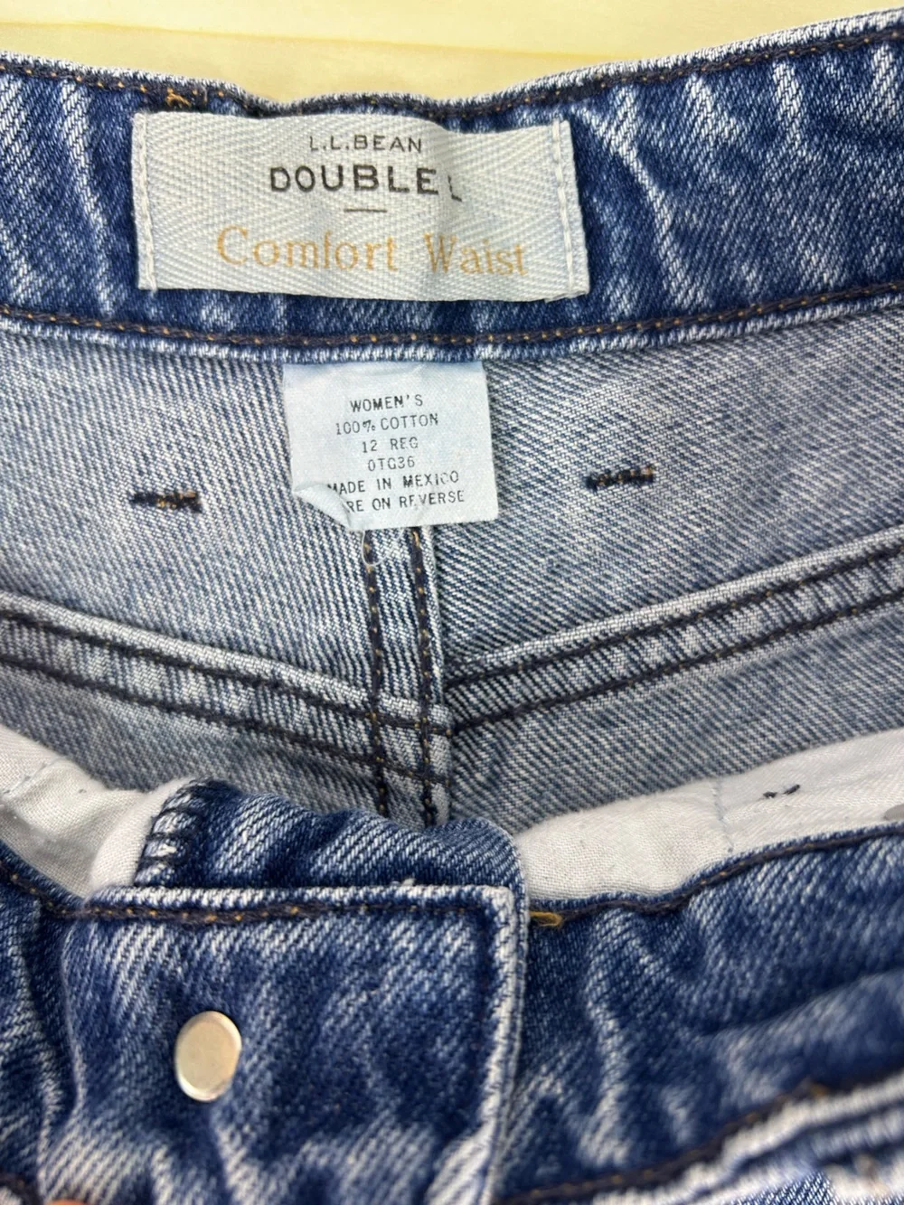 L.L. Bean Double L Comfort Waist Women's Straight-Leg Jeans in Blue Denim
